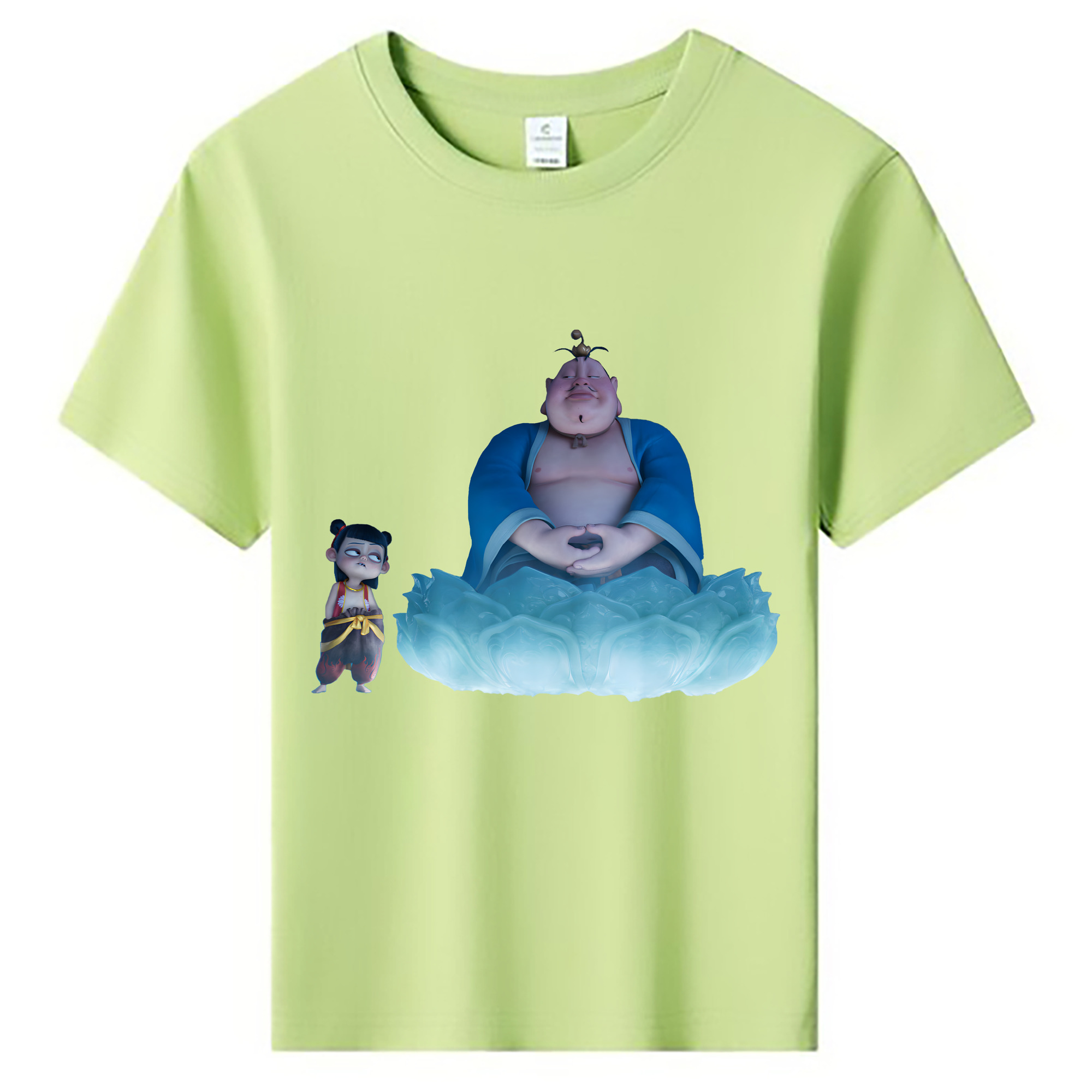 （画像用） Ne Zha 2 ナタ 魔童の大暴れ 綿100％キッズTシャツ（フロントプリント）